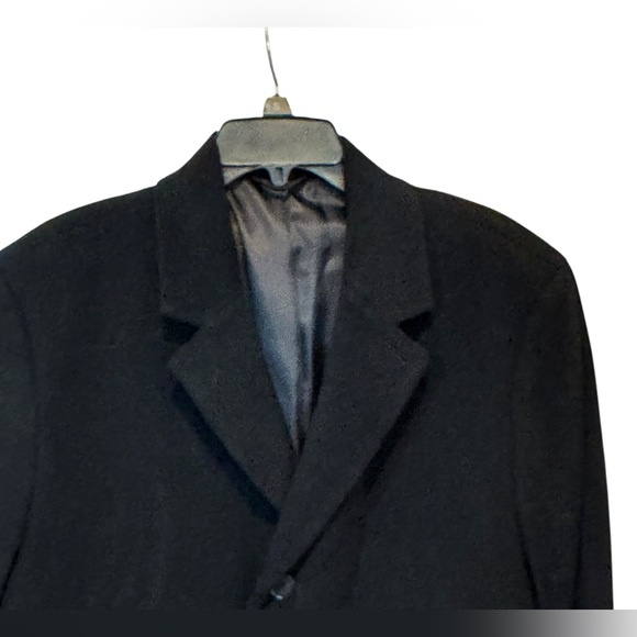 Men’s Hathaway Platinum Wool and Cashmere Blend Black Long Dress Coat- Size 46R - Picture 3 of 7